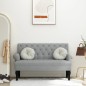 Panca con Schienale Grigio Chiaro 120x62x75,5 cm in Tessuto Panca con Schienale Grigio Chiaro 120x62x75,5 cm in Tessuto