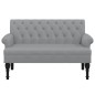 Panca con Schienale Grigio Chiaro 120x62x75,5 cm in Tessuto Panca con Schienale Grigio Chiaro 120x62x75,5 cm in Tessuto