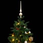 Albero Natale Incernierato con 150 LED e Palline 120 cm