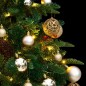 Albero Natale Incernierato con 150 LED e Palline 120 cm