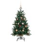 Albero Natale Incernierato con 150 LED e Palline 120 cm