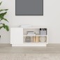Mobile Porta TV Bianco 80x35x40,5 cm in Legno Massello di Pino Mobile Porta TV Bianco 80x35x40,5 cm in Legno Massello di Pino