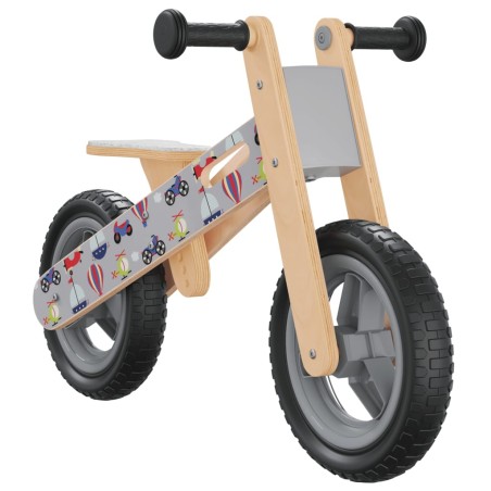 vidaXL Bicicletta Senza Pedali per Bambini Grigio Stampato