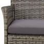 vidaXL Set Bistrò da Giardino 5 pz con Cuscini in Polyrattan Grigio