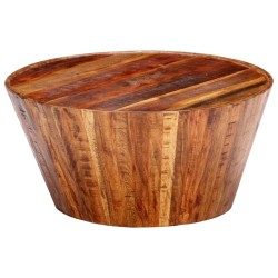 Tavolino da Caffè 65x65x33 cm in Massello Grezzo di Mango