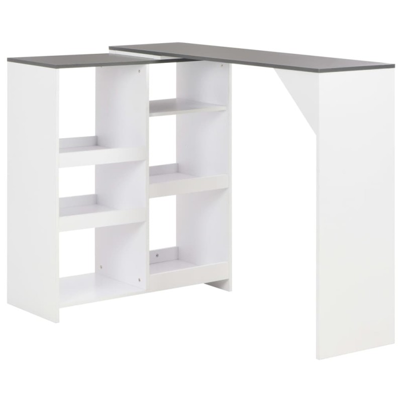 vidaXL Tavolo da Bar con Scaffale Mobile Bianco 138x39x110 cm vidaXL Tavolo da Bar con Scaffale Mobile Bianco 138x39x110 cm