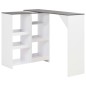 vidaXL Tavolo da Bar con Scaffale Mobile Bianco 138x39x110 cm vidaXL Tavolo da Bar con Scaffale Mobile Bianco 138x39x110 cm