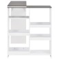 vidaXL Tavolo da Bar con Scaffale Mobile Bianco 138x39x110 cm vidaXL Tavolo da Bar con Scaffale Mobile Bianco 138x39x110 cm