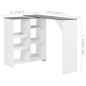 vidaXL Tavolo da Bar con Scaffale Mobile Bianco 138x39x110 cm vidaXL Tavolo da Bar con Scaffale Mobile Bianco 138x39x110 cm