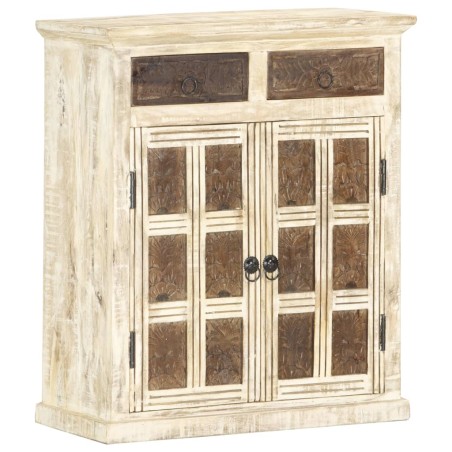 vidaXL Credenza Bianca 65x30x75 cm in Legno Massello di Mango
