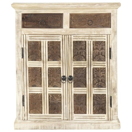 vidaXL Credenza Bianca 65x30x75 cm in Legno Massello di Mango