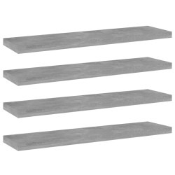 vidaXL Ripiani per Libreria 4pz Grigio Cemento 40x10x1,5cm Multistrato