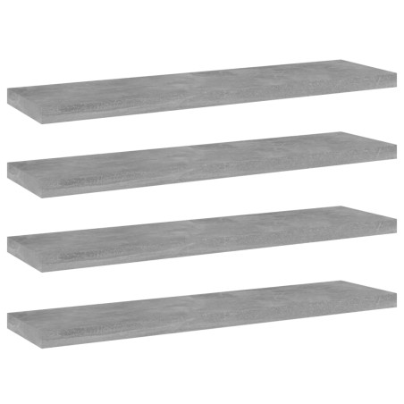 vidaXL Ripiani per Libreria 4pz Grigio Cemento 40x10x1,5cm Multistrato