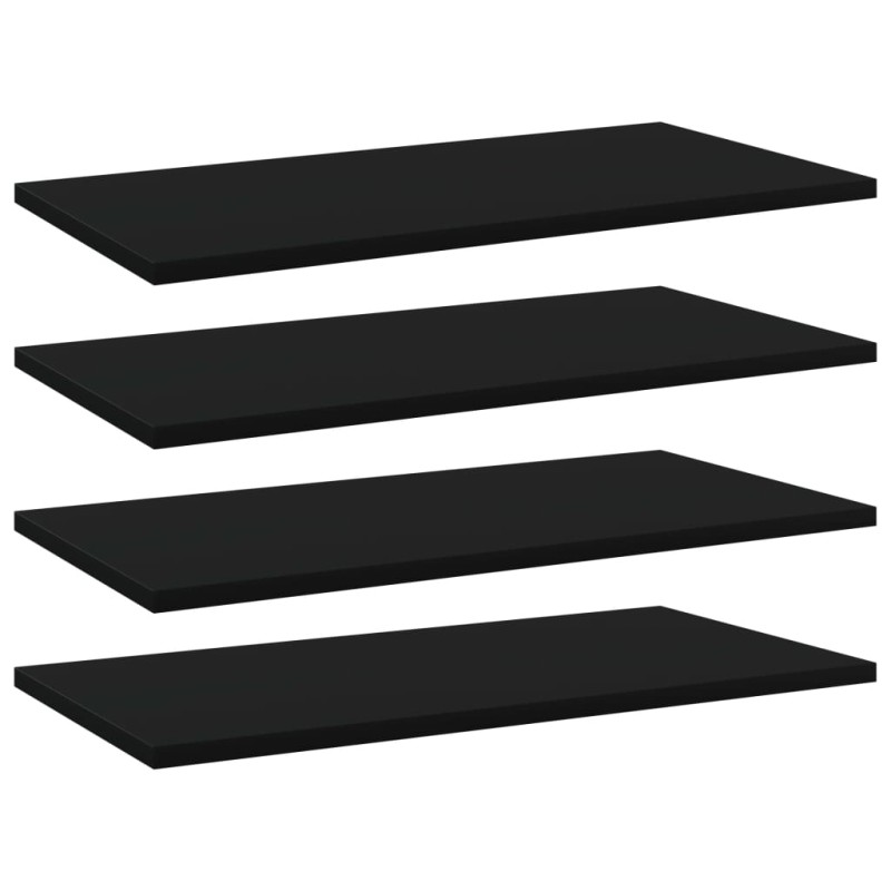 vidaXL Ripiani per Libreria 4pz Neri 60x30x1,5cm in Legno Multistrato vidaXL Ripiani per Libreria 4pz Neri 60x30x1,5cm in Legno Multistrato