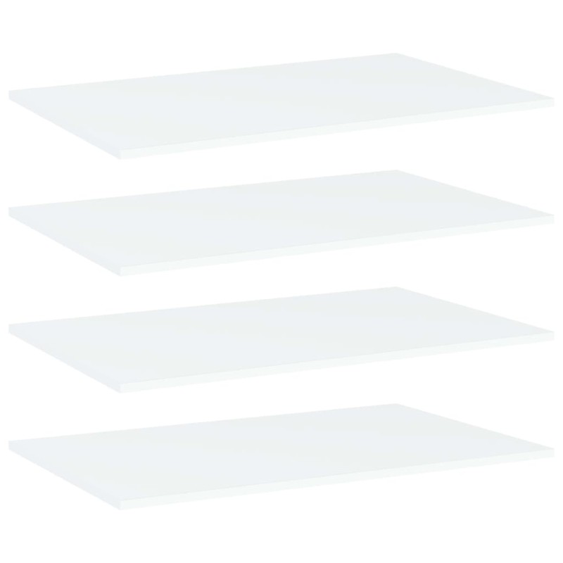 vidaXL Ripiani per Libreria 4pz Bianchi 80x50x1,5 cm Legno Multistrato