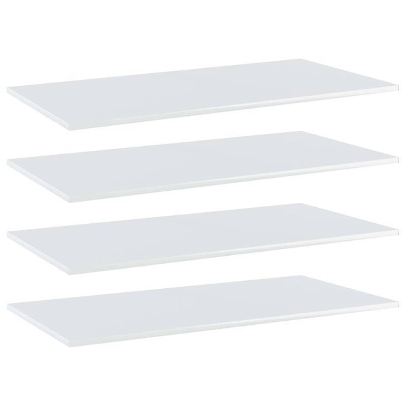 vidaXL Ripiani per Libreria 4pz Bianco Lucido 100x50x1,5cm Multistrato vidaXL Ripiani per Libreria 4pz Bianco Lucido 100x50x1,5cm Multistrato