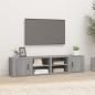 Mobili TV 2 pz Grigio Sonoma 80x31,5x36 cm Legno Multistrato Mobili TV 2 pz Grigio Sonoma 80x31,5x36 cm Legno Multistrato