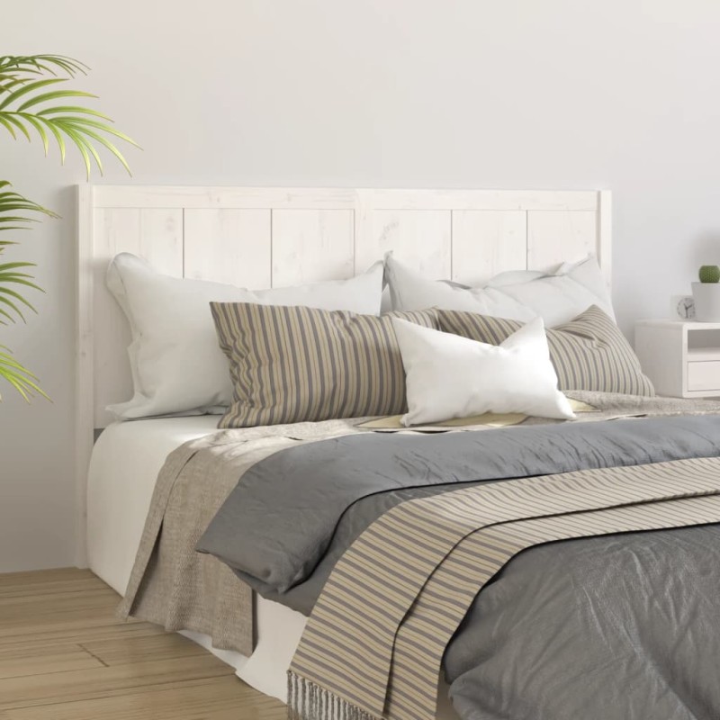 Testiera per Letto Bianca 165,5x4x100 cm Legno Massello di Pino Testiera per Letto Bianca 165,5x4x100 cm Legno Massello di Pino