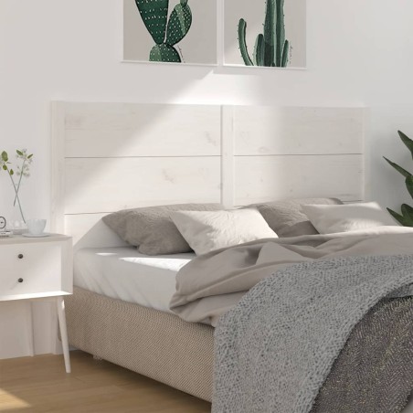 vidaXL Testiera per Letto Bianca 141x4x100cm in Legno Massello di Pino