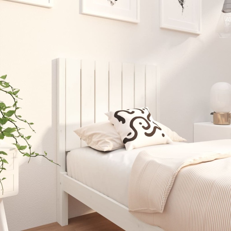 Testiera per Letto Bianca 80,5x4x100 cm Legno Massello di Pino Testiera per Letto Bianca 80,5x4x100 cm Legno Massello di Pino
