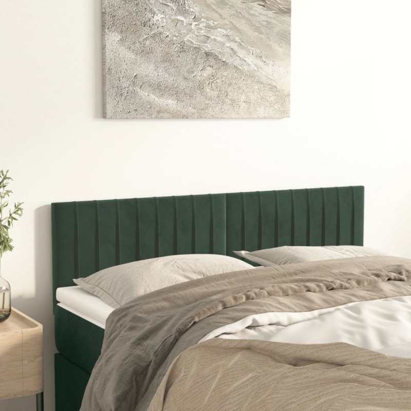 Testiere 2 pz Verde Scuro 72x5x78/88 cm in Velluto Testiere 2 pz Verde Scuro 72x5x78/88 cm in Velluto