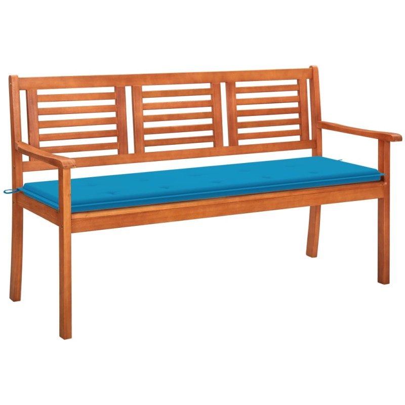 Panchina da Giardino e Cuscino 3 Posti 150cm Eucalipto Massello Panchina da Giardino e Cuscino 3 Posti 150cm Eucalipto Massello