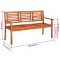 Panchina da Giardino e Cuscino 3 Posti 150cm Eucalipto Massello Panchina da Giardino e Cuscino 3 Posti 150cm Eucalipto Massello