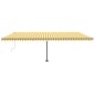 vidaXL Tenda Automatica con Sensore Vento LED 600x300 cm Gialla Bianca vidaXL Tenda Automatica con Sensore Vento LED 600x300 cm Gialla Bianca