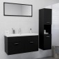 vidaXL Set Mobili da Bagno Nero in Truciolato vidaXL Set Mobili da Bagno Nero in Truciolato