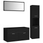 vidaXL Set Mobili da Bagno Nero in Truciolato vidaXL Set Mobili da Bagno Nero in Truciolato