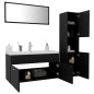 vidaXL Set Mobili da Bagno Nero in Truciolato vidaXL Set Mobili da Bagno Nero in Truciolato