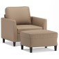 vidaXL Poltrona con Poggiapiedi Cappuccino 60 cm in Similpelle