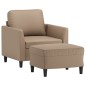 vidaXL Poltrona con Poggiapiedi Cappuccino 60 cm in Similpelle