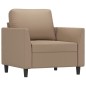 vidaXL Poltrona con Poggiapiedi Cappuccino 60 cm in Similpelle