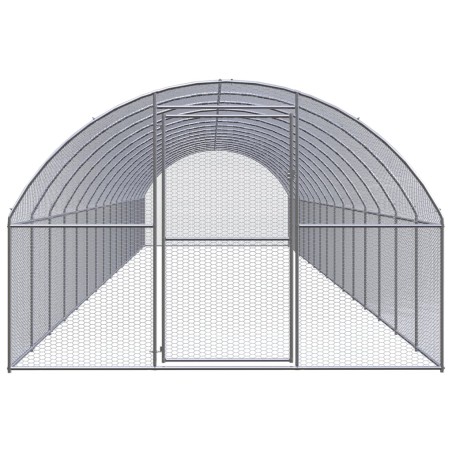 Pollaio per Esterni 3x16x2 m in Acciaio Zincato