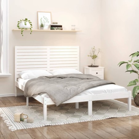 vidaXL Giroletto Bianco in Legno Massello 160x200 cm