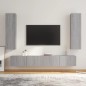 Set di Mobili Porta TV 4 pz Grigio Sonoma in Legno Multistrato Set di Mobili Porta TV 4 pz Grigio Sonoma in Legno Multistrato