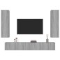 Set di Mobili Porta TV 4 pz Grigio Sonoma in Legno Multistrato Set di Mobili Porta TV 4 pz Grigio Sonoma in Legno Multistrato
