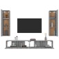 Set di Mobili Porta TV 4 pz Grigio Sonoma in Legno Multistrato Set di Mobili Porta TV 4 pz Grigio Sonoma in Legno Multistrato