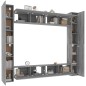 vidaXL Set Mobili Porta TV 8pz Grigio Sonoma in Legno Multistrato vidaXL Set Mobili Porta TV 8pz Grigio Sonoma in Legno Multistrato
