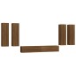 Set Mobili Porta TV 6 pz Rovere Marrone in Legno Multistrato Set Mobili Porta TV 6 pz Rovere Marrone in Legno Multistrato