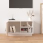 Mobile Porta TV Bianco 70x34x40 cm in Legno Massello di Pino Mobile Porta TV Bianco 70x34x40 cm in Legno Massello di Pino