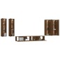 Set Mobili Porta TV 6 pz Rovere Marrone in Legno Multistrato Set Mobili Porta TV 6 pz Rovere Marrone in Legno Multistrato