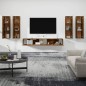 vidaXL Set di Mobili Porta TV 6 pz Rovere Fumo in Legno Multistrato vidaXL Set di Mobili Porta TV 6 pz Rovere Fumo in Legno Multistrato