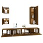 Set Mobili Porta TV 5 pz Rovere Marrone in Legno Multistrato Set Mobili Porta TV 5 pz Rovere Marrone in Legno Multistrato