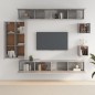 Set di Mobili Porta TV 8 pz Grigio Sonoma in Legno Multistrato Set di Mobili Porta TV 8 pz Grigio Sonoma in Legno Multistrato