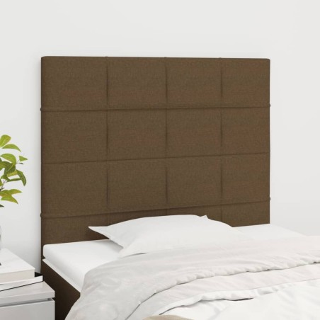 vidaXL Testiera 2 pz Marrone Scuro 100x5x78/88 cm in Tessuto