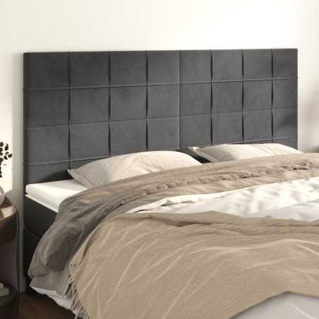 vidaXL Testiere 4 pz Grigio Scuro 100x5x78/88 cm in Velluto