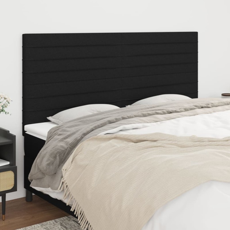 vidaXL Testiera 4 pz Nera 80x5x78/88 cm in Tessuto vidaXL Testiera 4 pz Nera 80x5x78/88 cm in Tessuto