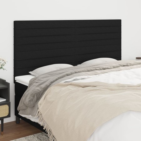 vidaXL Testiera 4 pz Nera 80x5x78/88 cm in Tessuto